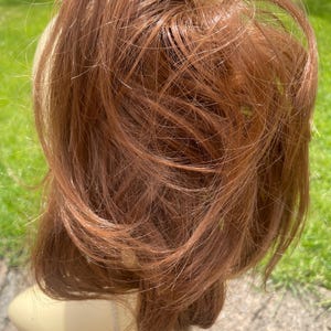 Very golden brown 8 inches wavy hair Scrunchie in human hair mix with premium hair extensions ponytail (30)