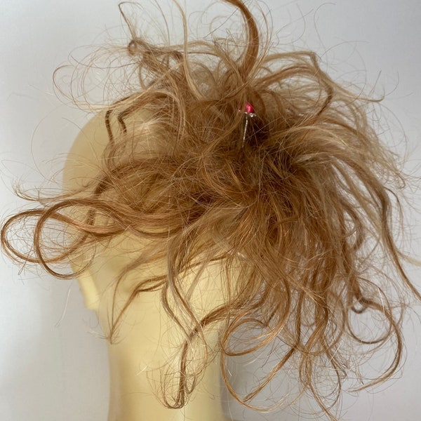 100% human hair in mixed golden blonde (27/613)hairpiece ponytail extensions 8 inch straight spiky very messy what fun  (7/46)