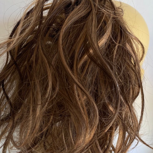 Brown With Highlights 4/27 Wavy Hair Scrunchie in Human Hair - Etsy New Zealand Brown With Highlights 4/27 Wavy Hair Scrunchie in Human Hair - Etsy New Zealand