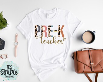 Camisa de maestro para pre K Maestro Leopardo Pre-K Maestro Camisa maestro Regalo Pre K Leopard Maestro Camiseta Pre K Regalo para nuevo maestroPre K Camisa