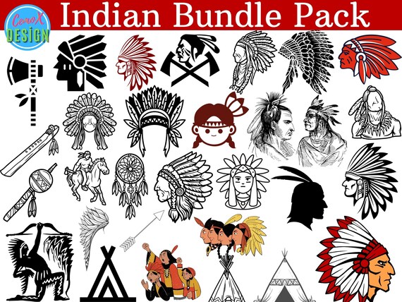 30 Indian SVG Bundle Pack Printable American Indian Png | Etsy UK