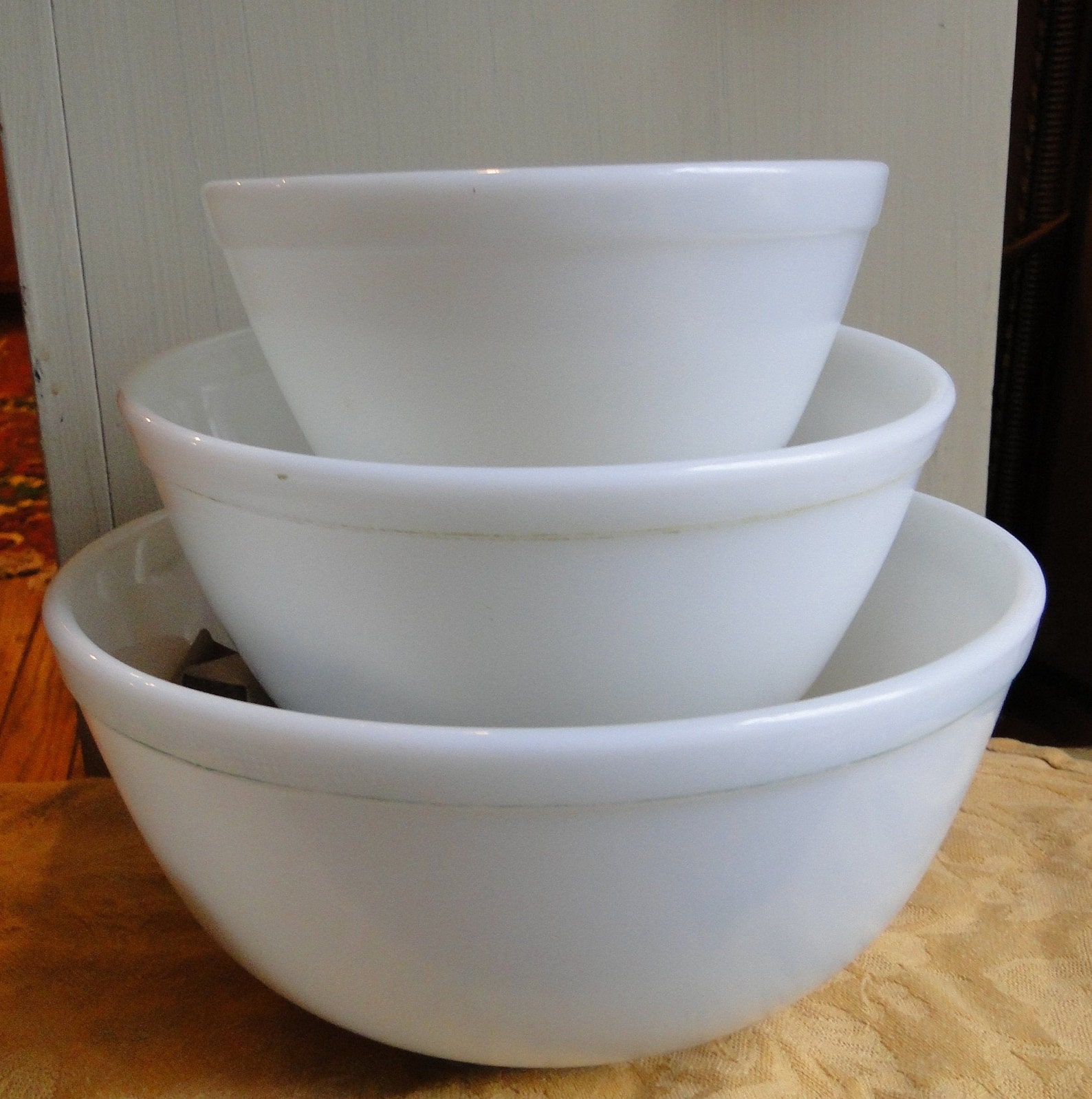 Vintage Pyrex White Bowls Set/Nesting Bowls 1 1/2 Pint 1 Etsy