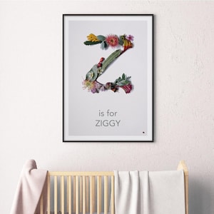 SUMINISTRO DIGITAL, Letra personalizada impresa, vivero, letras de flores, nativo australiano, alfabeto de flores, Floral, Nombre del niño
