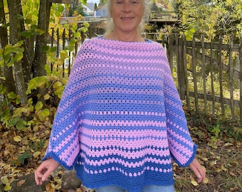 No-sew crochet poncho PATTERN ONLY