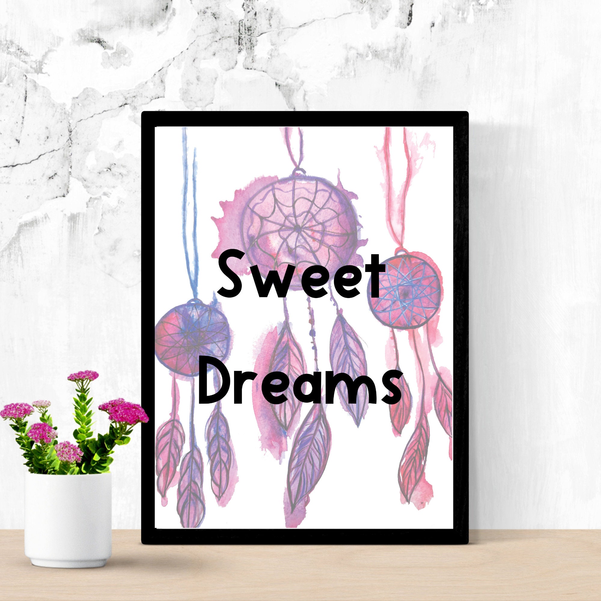 Sweet Dreams Dreamcatcher Print: Inspirational Quote Wall Art (digital  Download) - Etsy, image size:2000x2000