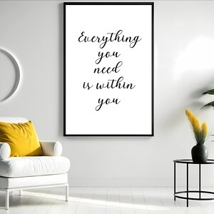Inspiring Printable: 'Everything You Need Is Within You' - Motivational Quote Download