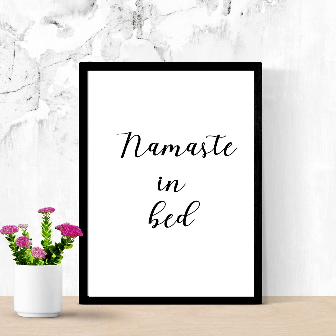 Namaste in Bed Cursive Printable Download Instant Digital - Etsy