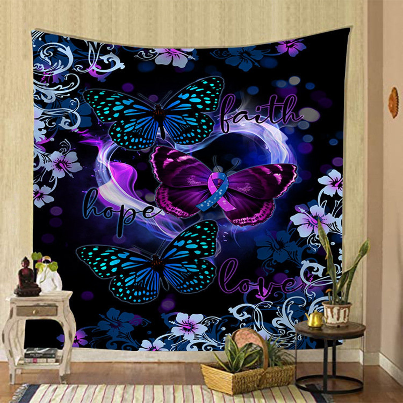 Butterfly Tapestry Wall hanging Psychedelic TapestryColorful Etsy