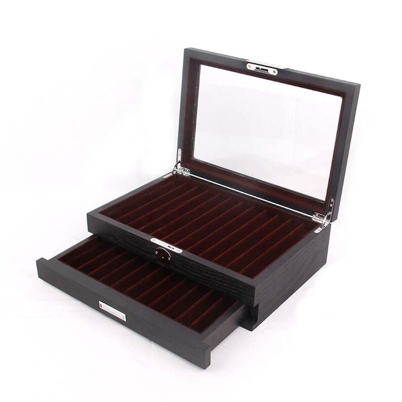 Personalized Solid Wood Pen Display Case Storage and Fountain Etsy