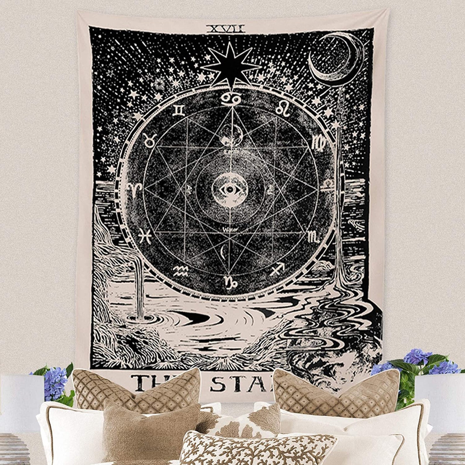 Star Tarot Tapestry Astrology Tapestrywall Hanging Etsy