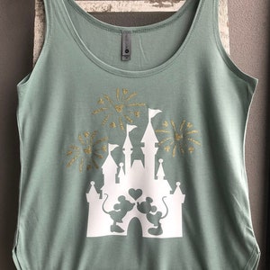 Disney Castle Flowy Tank Top, Minnie Mouse Flowy Tank Top, Minnie Mouse Castle Shirt, Women's Disney Vacation Tank Top