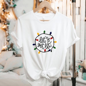 Let&#39;s Get Lit Christmas Shirt, Funny Christmas Shirt, Funny Drinking Christmas Shirt, Christmas Party Shirt, Funny Holiday Family Shirts