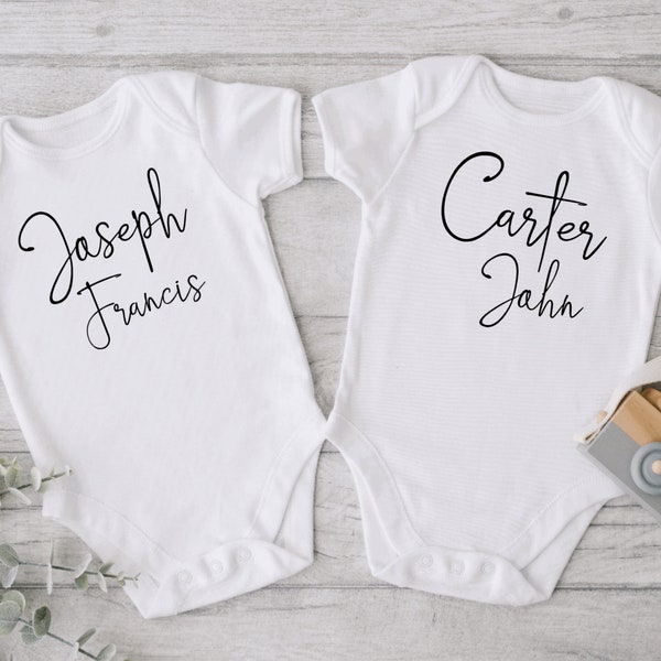 Personalized Name Onesie®, Matching Name Twin Onesie®, Custom Name Onesie®, New Baby Twin Onesie®, Personalized Name Baby Shower Gift Onesie