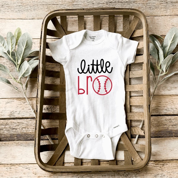 Little Bro Baseball Onesie®, Baby Baseball Clothing, Brother Onesie®, New Baby Gift Onesie®
