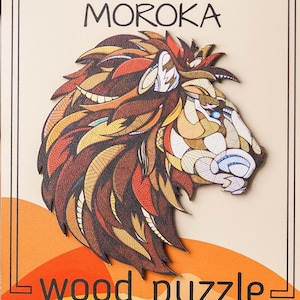 Puzzle en bois adulte, puzzles en bois de lion, cadeau pour amoureux des lions, puzzle animal en bois découpé au laser, boîte de puzzle, jeu pour passer du temps en famille