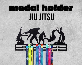 Jiu Jitsu Player Medal Holder Display Rack, Martial Arts Awards Organizer, Trophy Shelf, Wall Mount Medal Display, Gift for BJJ Lover