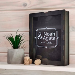 Portacorchos de vino personalizado, regalo para amantes del vino, marco rústico para corchos de vino, regalo de vino para ella, regalo de vino personalizado para boda, soporte para corchos de whisky