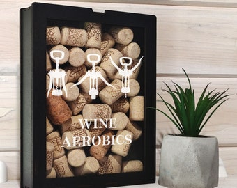 Caja expositora de corchos de vino con abridor de botellas, regalo para papá, soporte para corchos para amantes del vino