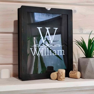 Custom Cork Collector Gift Box for Wine Corks, Wine Gift for Couple, Personalized Wine Cork Holder, Wedding Anniversary Gift, Cork Display