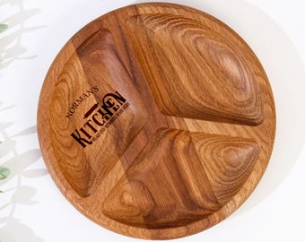 Custom charcuterie board wood, Round wood snack platter personalized,Divided appetizer plate, Serving tray for nuts or fruits, Cheese boards