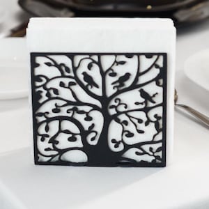 Porta tovaglioli in metallo nero elegante, porta fazzoletti da tavolo, elegante porta carta per cucina, accessori da pranzo, delicato decoro da tavolo da bar
