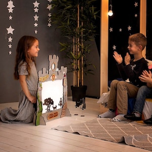 Story telling set for roleplay, Shadow puppets theater fairy tales set, Preschool learning, Bedtime nursery book, Toddler birthday gift