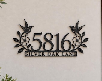 Sign for House Exterior, Custom House Number Plaque, Street Address Sign