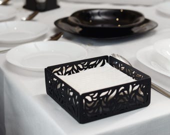Decorative Napkin Holder Set, Custom Logo Napkin Dispenser, Metal Napkin Organizer, Kitchen Storage, Personalized Bar & Restaurant Decor