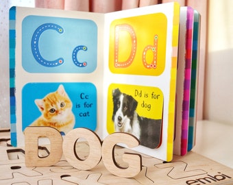 Milieuvriendelijke houten ABC-puzzel, Montessori-alfabetspeelgoed, educatieve babypuzzel, voorschoolse leerbrieven, cadeau peuter, cadeau thuisonderwijs