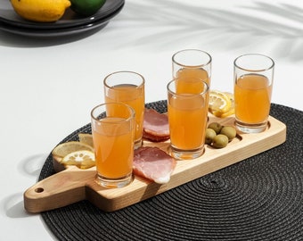 Tequila flight board, Shot board and Snack Wooden Serving Tray, Alcohol Party Platter, Shot glass tray, Bachelorette party, Groomsman gift