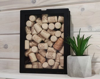 Personalized Wine Cork Display, Custom Winery Decor, Wine Cork Shadows Box, Keepsake Gift For Wine Lover, Wine Bar Home Decor, Cork Holder