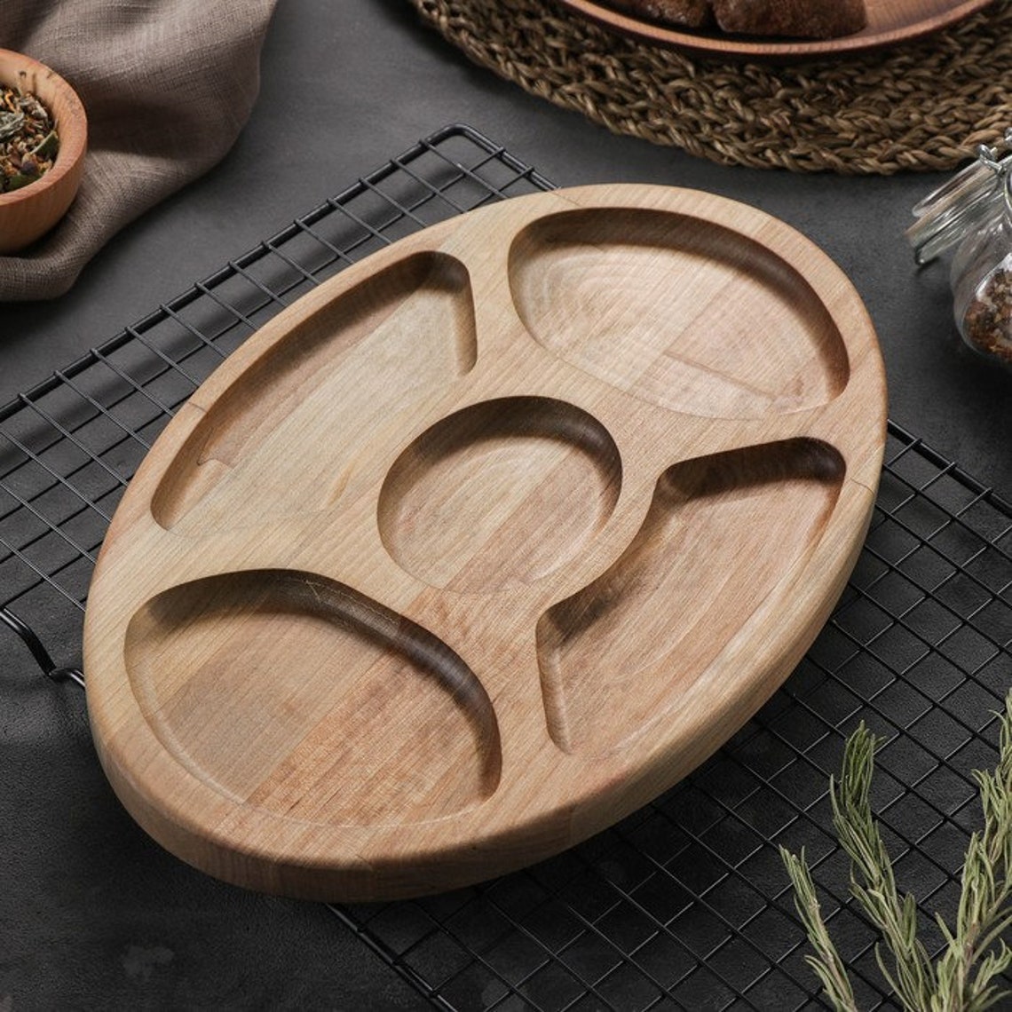 Chip and Dip Serving Dish Personalized Serving Tray Wood Snack Etsy