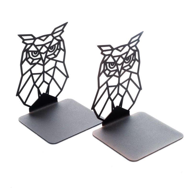 Bookend Shape Owl Shaped Metal Bookends, Minimalist Desk Book Holder for Home and ...