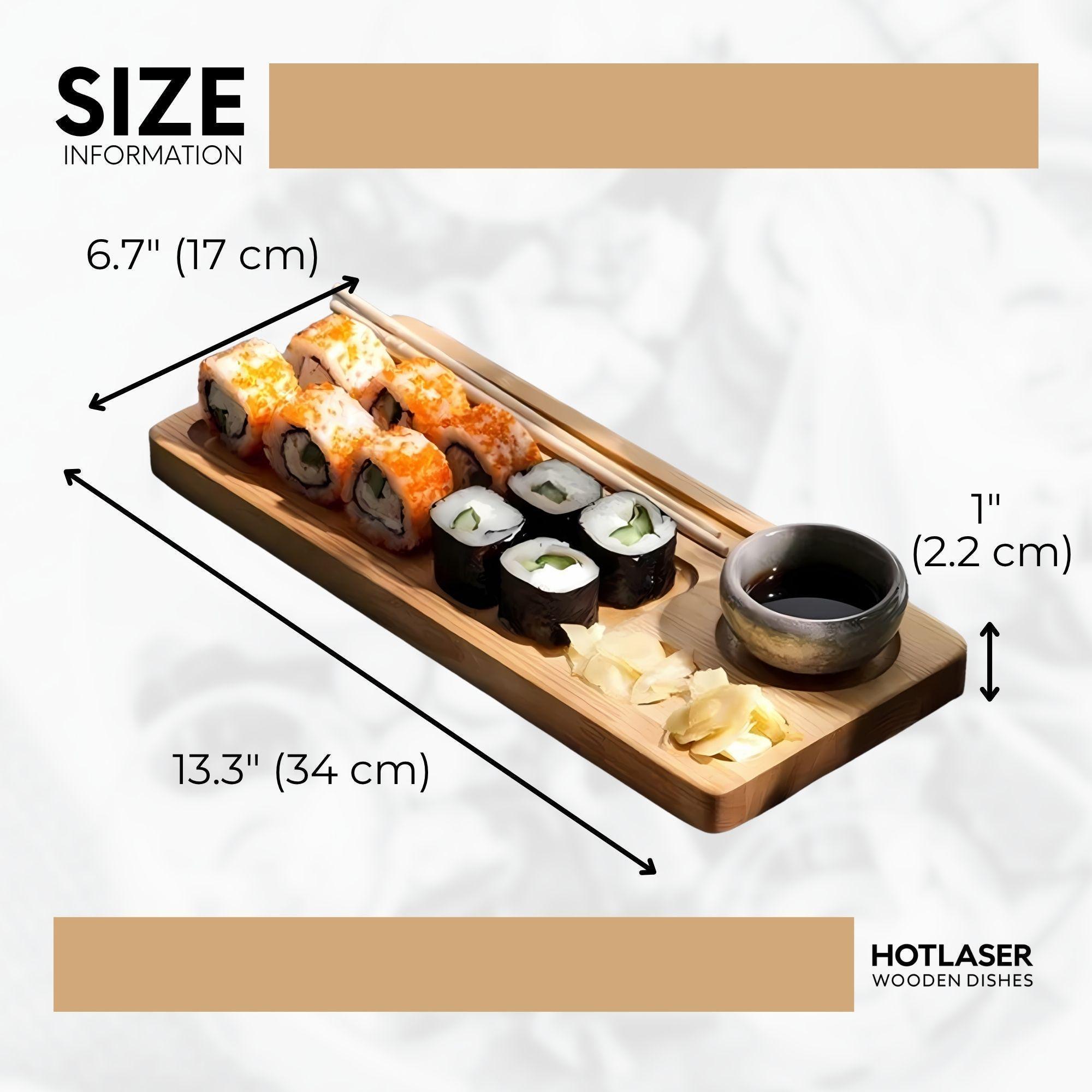 Sushi Plate Wood, Personalized Sushi Board, Japanese Sushi Serving