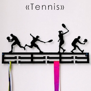 Personalized Tennis Medal Holder, Sports Medal Display Rack, Wall Mounted Medal Hanger, Gift for Tennis Player, Trophy Holder