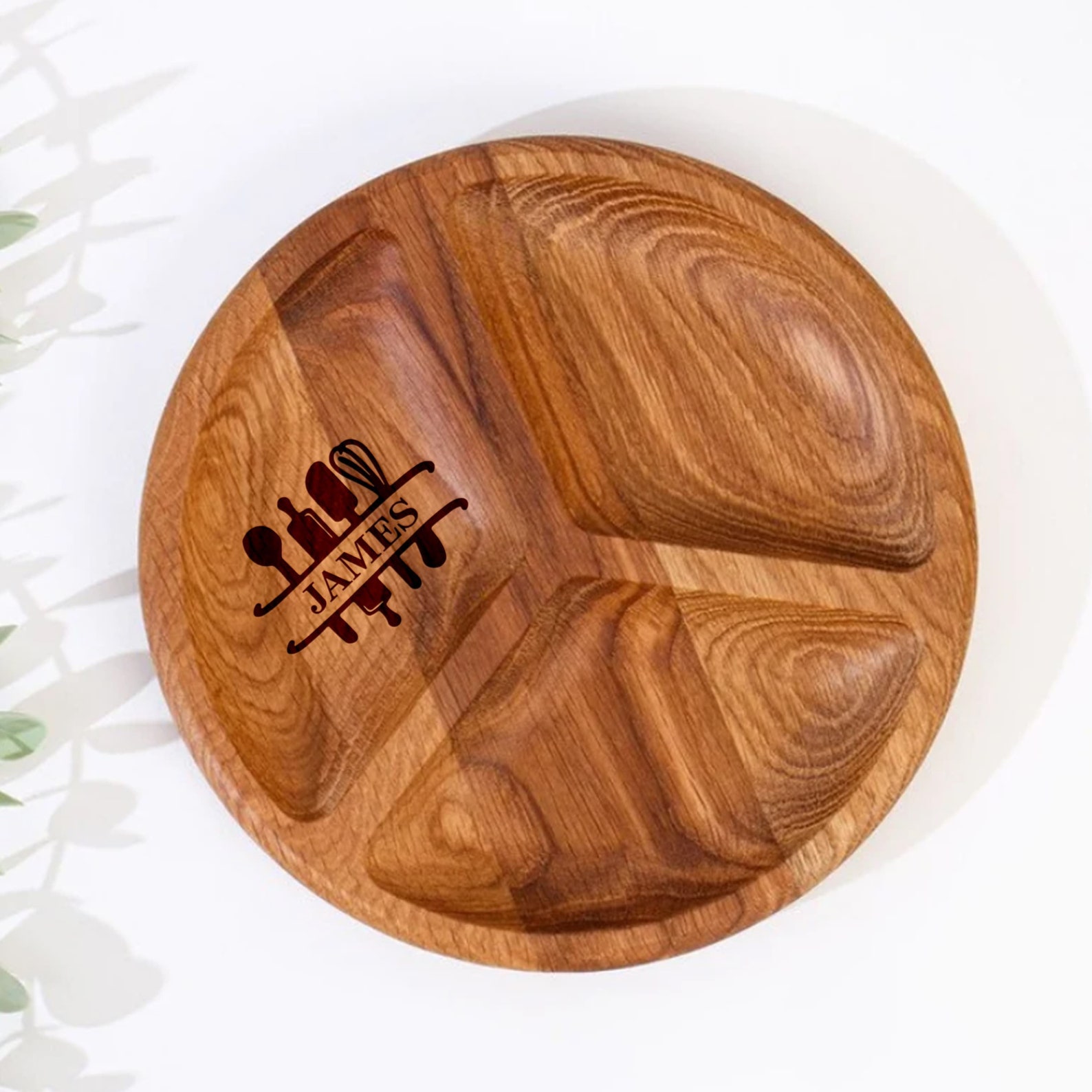 Custom Wood Divided Plate Personalized Appetizer Board Snack Etsy