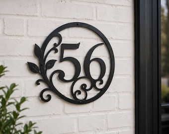 Metal House Number Sign, Custom Address Plaque, Personalized Outdoor Address Sign, Modern Door Number, Exterior Wall House Numbers