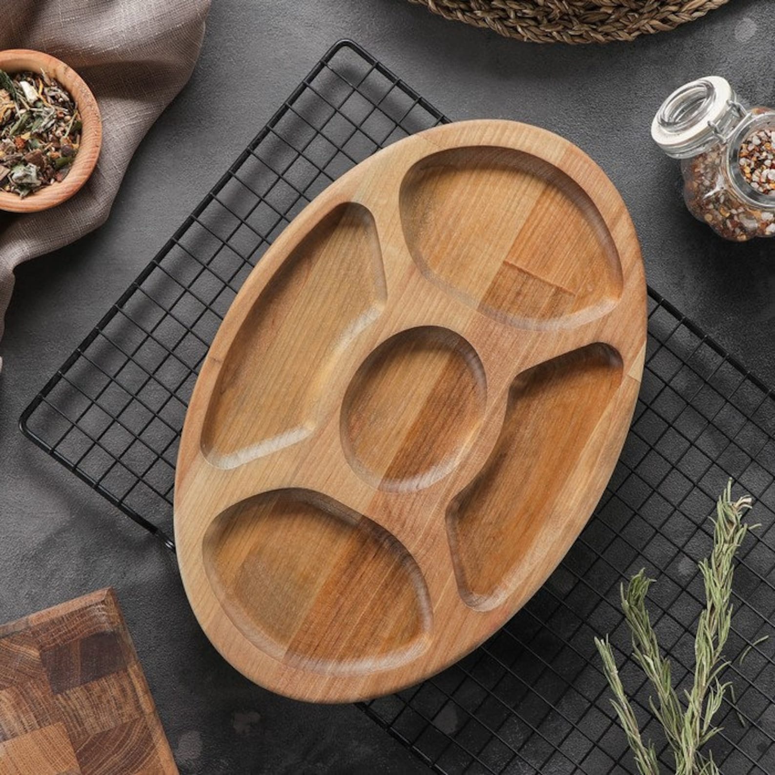 Chip and Dip Serving Dish Personalized Serving Tray Wood Snack Etsy