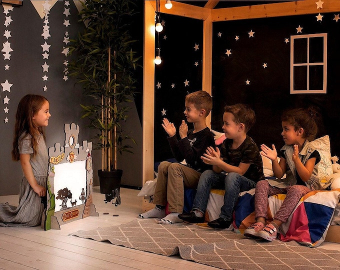 Shadow Puppet Theater Set, Storytelling Toy for Kids, Fairy Tale Role Play, Preschool Learning Activity, Bedtime Gift