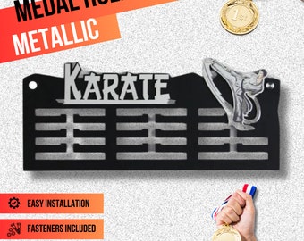 Karate Medal Holder, Sports Awards Rack, Trophy Organizer for Kids, Wall Mount Display for Martial Arts