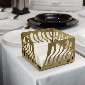 Goldener Serviettenhalter, moderner Metall-Serviettenhalter, personalisierter Serviettenständer, Tischzubehör, Serviettenspender, Restaurantdekor