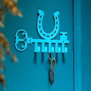 Rustic Horseshoe Key Rack, Wall Mounted Organizer, Entryway Key Holder, Farmhouse Decor, Western Key Hanger, Horse Lover Gift