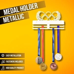 Medal Display Rack, Wall-Mounted Steel Holder for Medals, Sports Awards Organizer, High-Quality Medal Hanger, Home Decor for Achievements