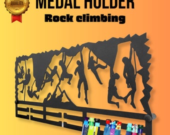 Sportklimmen Medaillehanger, Klimmen Speler Medaillehouder, Medaille Display Awards Teken, Rotsklimmen Scène, Medaille Hanger Houder Display Rack