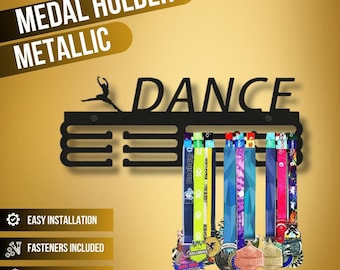 Soporte para medallas de baile, expositor de cintas para montaje en pared, colgador de premios para bailarines, organizador de medallas deportivas, fácil instalación, estante para trofeos