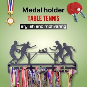 Medal Holder Display Rack For Award And Ribbon Tiered Award Rack, Custom Table Tennis Player Medal Hanger, Medal Hanger Holder Display Rack