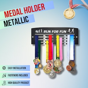 Running Marathon Medal Holder Display, Custom Metal Award Organizer, Marathon Trophy Rack, Gift for Runner, Custom Name Medal Hanger