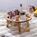 Wine personalize gifts, Wooden folding wine picnic table, Wine lover gift, Outdoor entertaining, Patio furniture portable, Wine caddy product logo