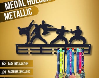 Martial Arts Medal Rack, Karate Belt Display, Wall Medal Holder, Taekwondo Award Organizer, Sports Wall Decor, Ribbon Hanger, Gift for Him
