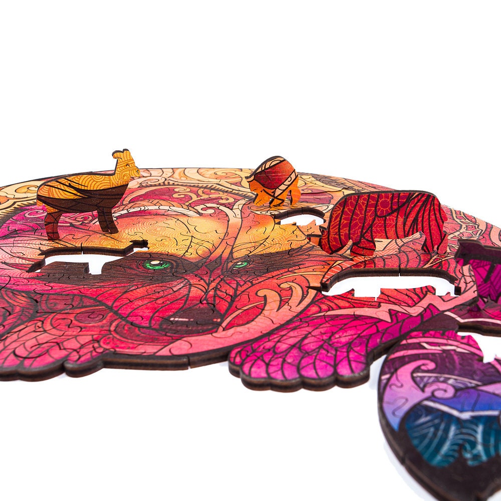 Raccoon Puzzle Wooden Jigsaw Puzzle for Kids and Adults - Etsy